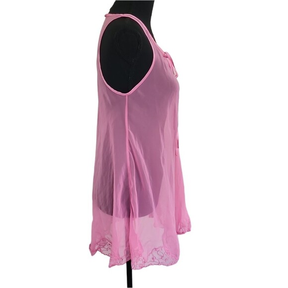 EUC La SEMZA women's pink cut-out front lace closure floral lace linger - Picture 2 of 6